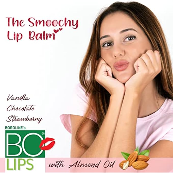 BOROLINE BO LIPS FLAVOURED LIP BALM | VANILLA FAVOURED NATURAL LIP CARE(10 GM X 3) | WITH NATURAL ALMOND OIL | MOSTURIZE & SOFTEN DRY & CHAPPED LIPS | SMOOTHENS LIPS (PACK OF 3) - Image 4